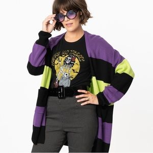 UNIQUE VINTAGE Spooky Stripe Cardigan